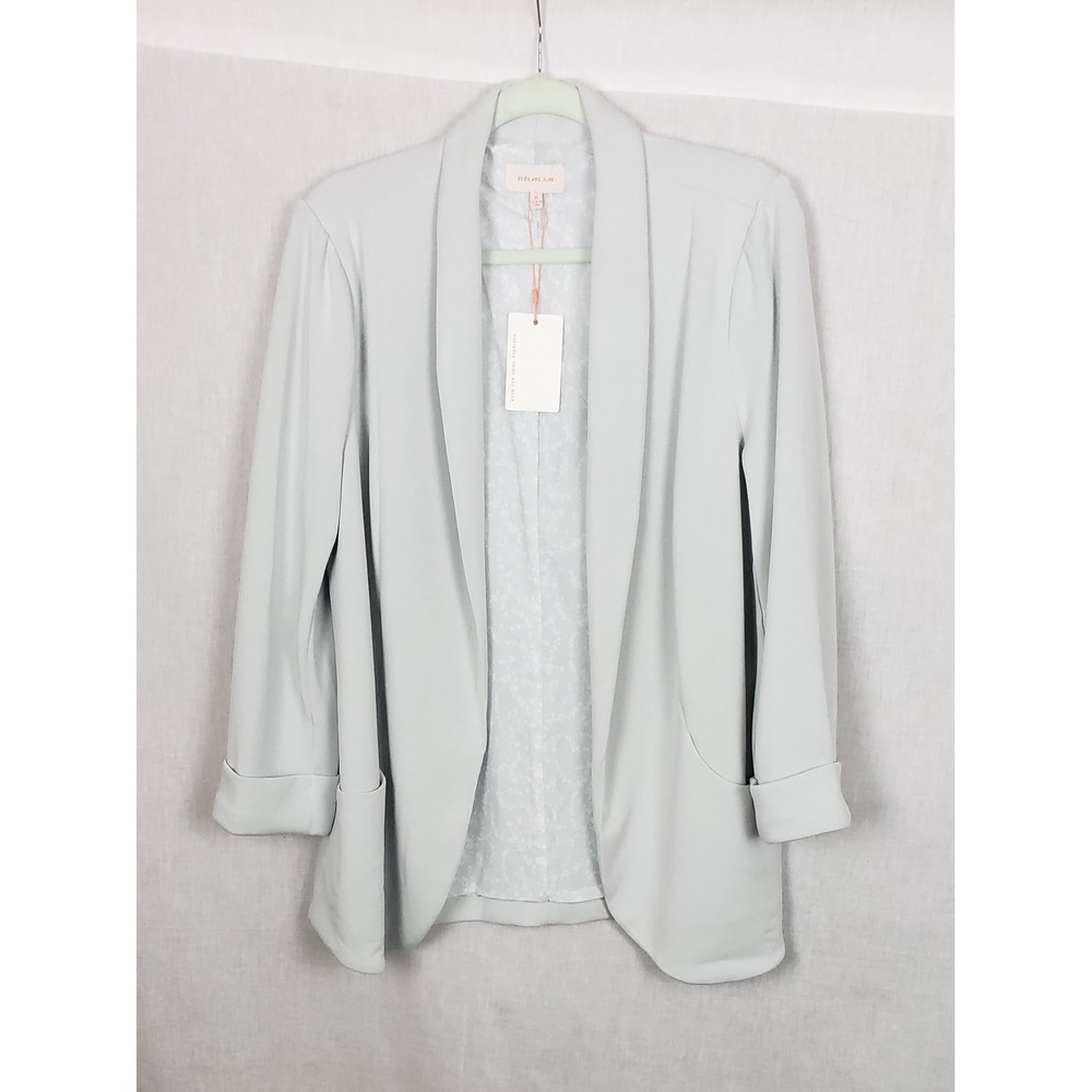 Skies Are Blue Mint Green Open Front Shawl Collar Blazer 24670ST NEW